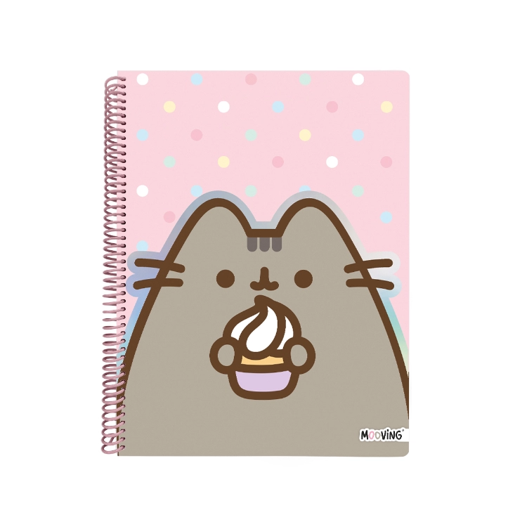 Cuaderno Con Espiral Universitario A4 Mooving Pusheen 80 hojas Rayado Art.1208207